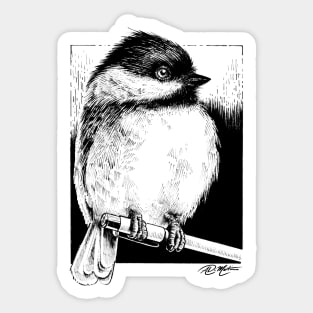 Pen & Chickadee Sticker